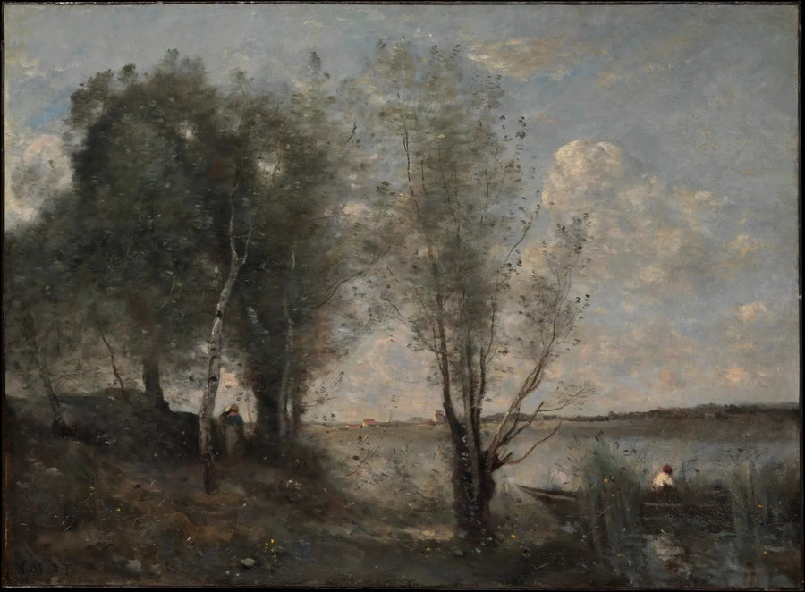 Vesiallas ruovikon keskellä - Jean-Baptiste Camille Corot