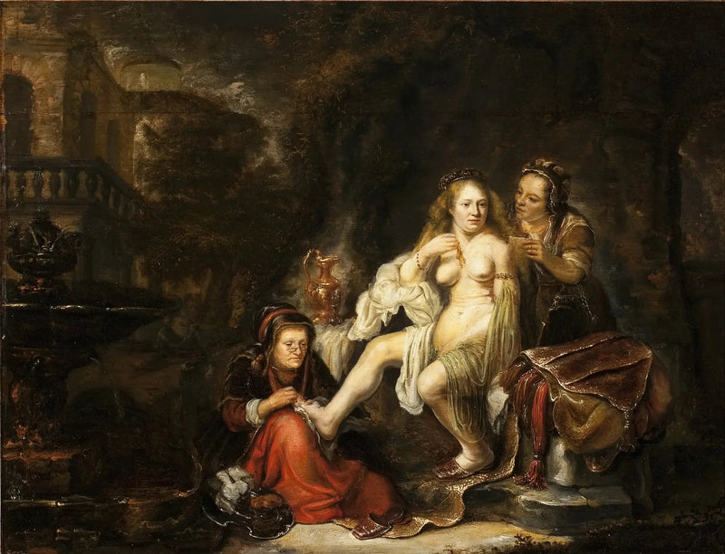 Bath-Sebastian saa Davidin kirjeen - Rembrandt