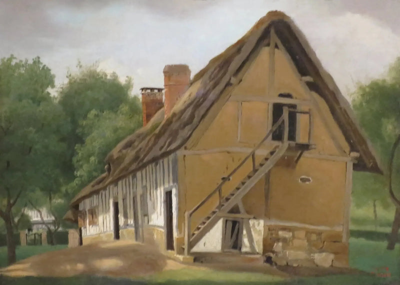 Maatilarakennus Bois-Guillaume'ssa, lähellä Rouenia - Jean-Baptiste Camille Corot