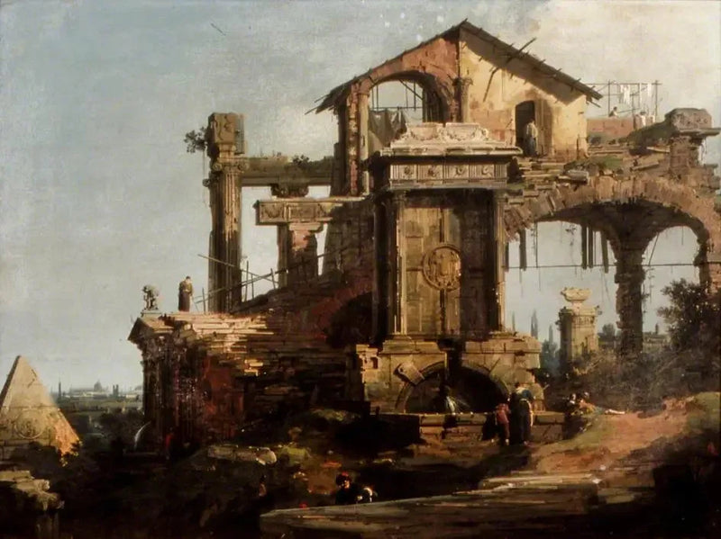 Raunioitunut rakennus, Rooma - Canaletto