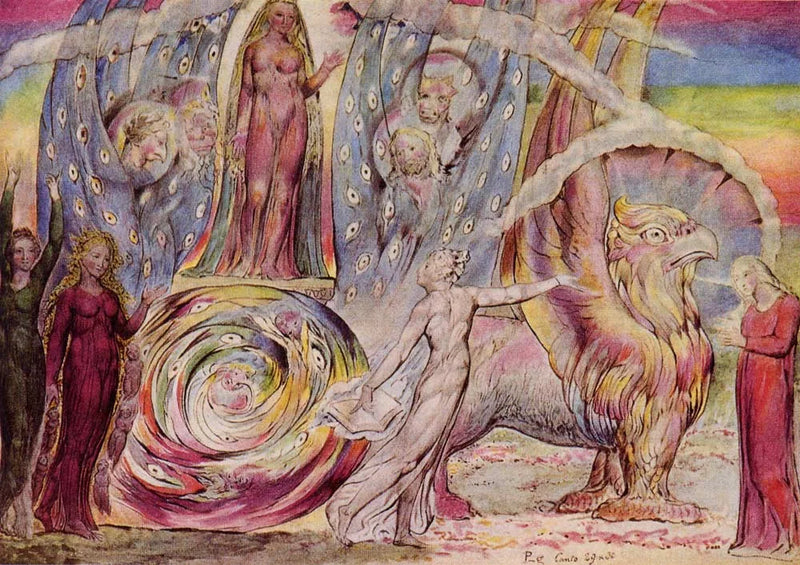Béatrice puhuu Danteille autosta - William Blake