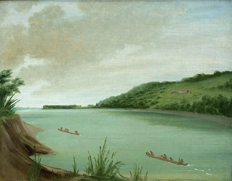 Belle Vue, intiaanikaupunki Major Doughertyn toimistossa, 870 mailin päässä Saint-Louisista - George Catlin
