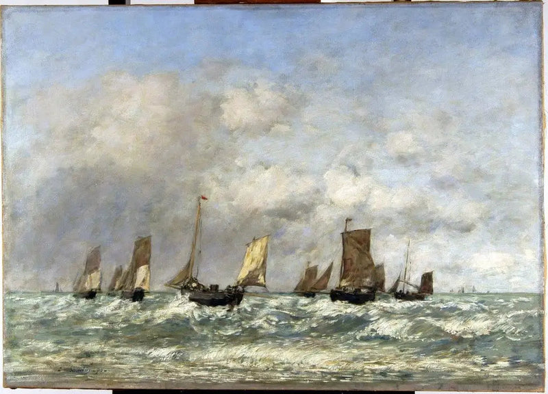 Berck: veneiden lähtö - Eugène Boudin