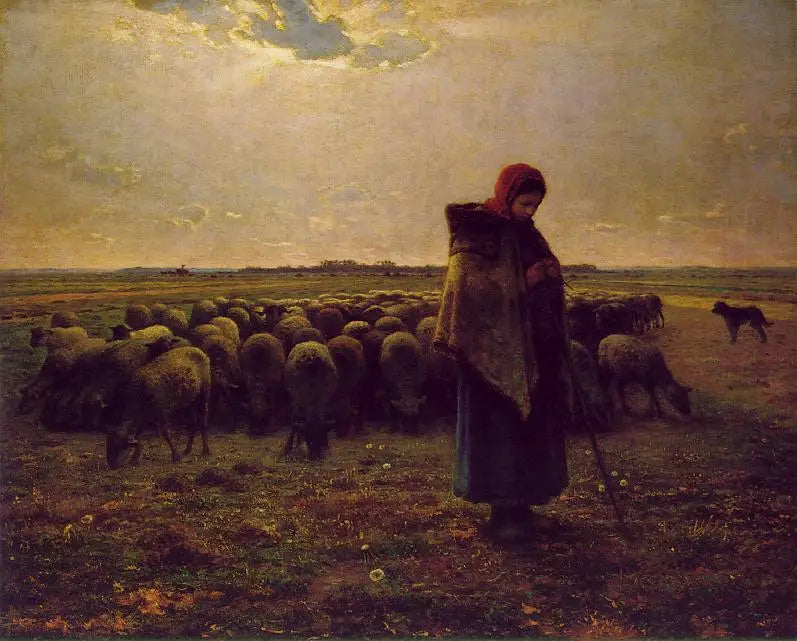 Bergère ja hänen laumansa - Jean-François Millet