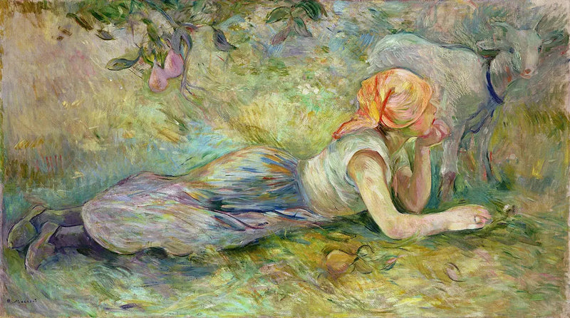 Makuuasento oleva paimen - Berthe Morisot