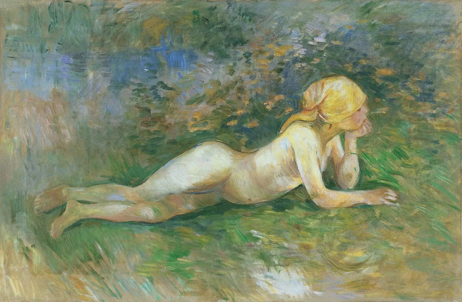 Alaston makuullaan oleva paimen - Berthe Morisot