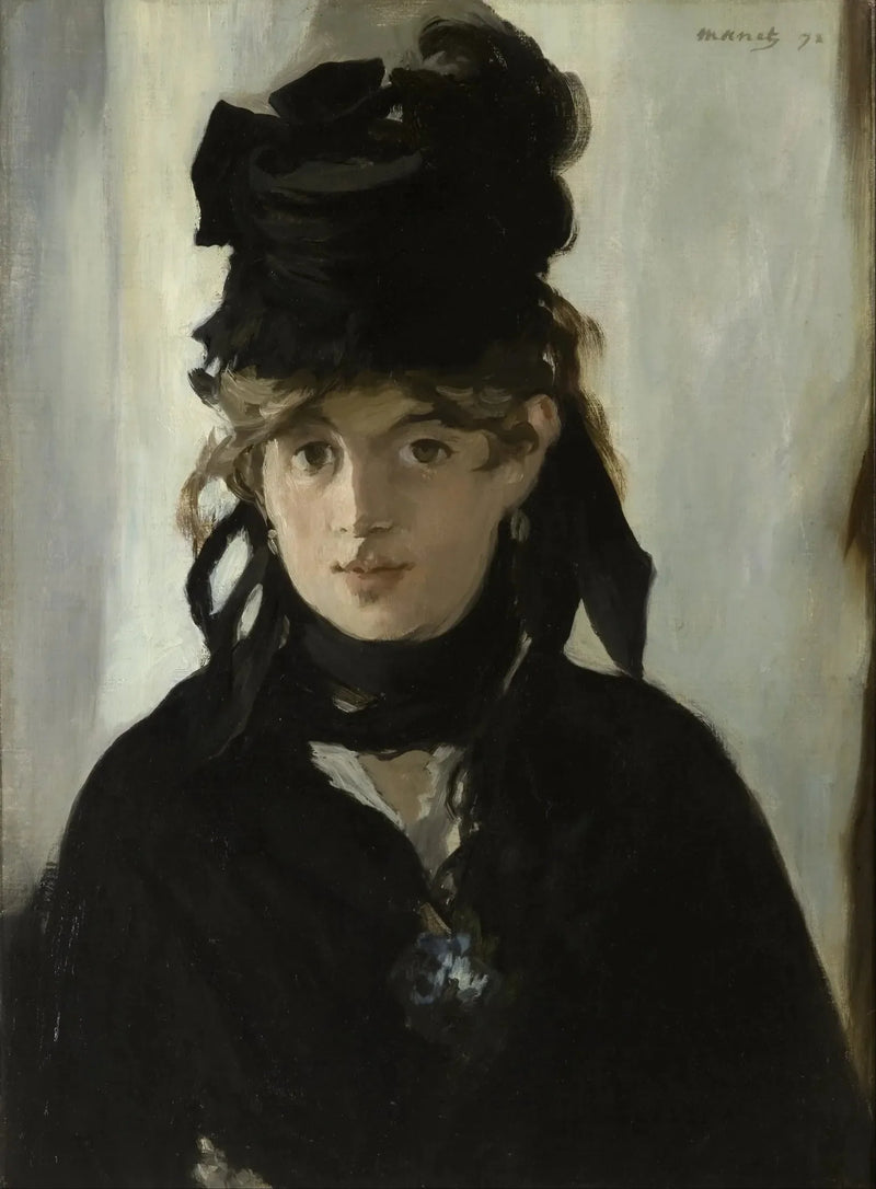 Berthe Morisot violetin kukkakimpun kanssa - Édouard Manet