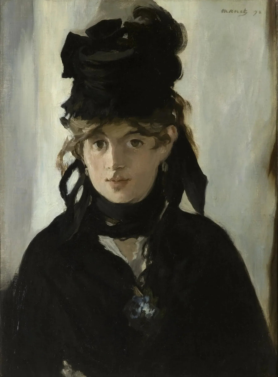 Berthe Morisot violetin kukkakimpun kanssa - Édouard Manet