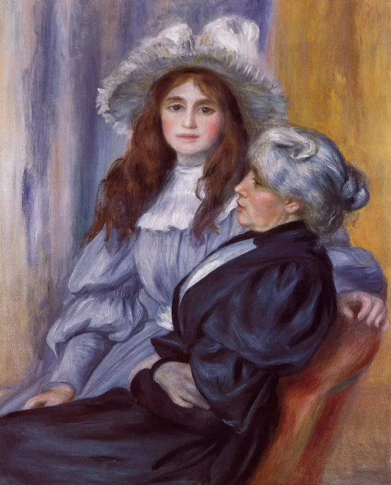 Berthe Morisot ja hänen tyttärensä Julie Manet - Pierre-Auguste Renoir