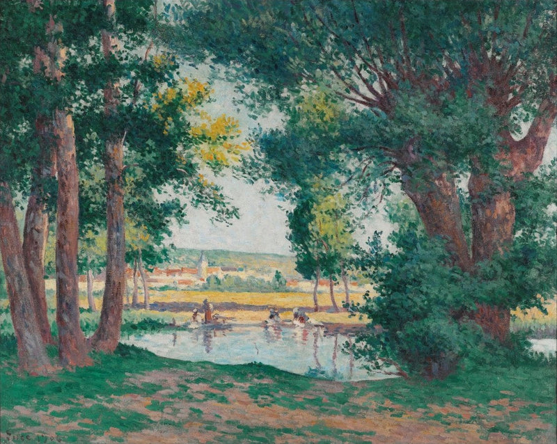 Bessy-Sur-Cure, pesijättaret veden äärellä - Maximilien Luce