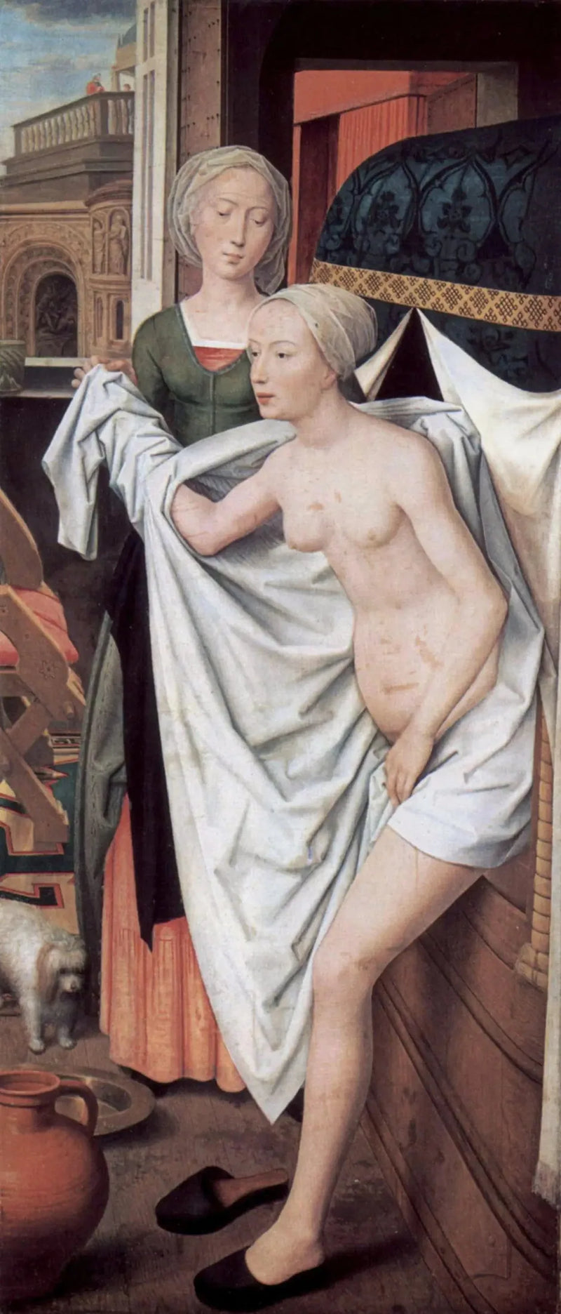 Bethsabée kylvyssä - Hans Memling
