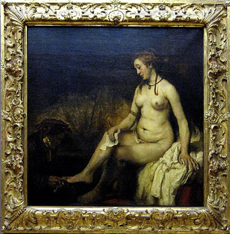 Bethsabée kylvyssä Davidin kirje - Rembrandt