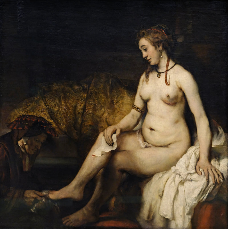 Bethsabée kylvyssä Davidin kirje - Rembrandt