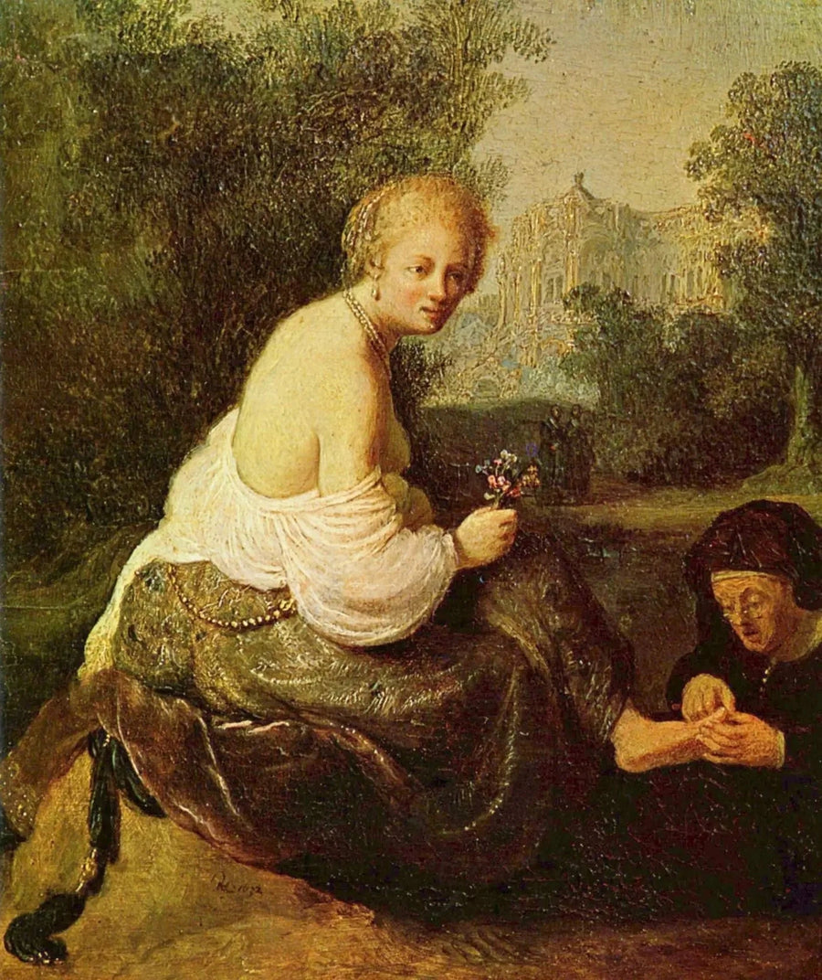 Bethsabée peseytymässä, kuningas Daavidin näkemänä - Rembrandt