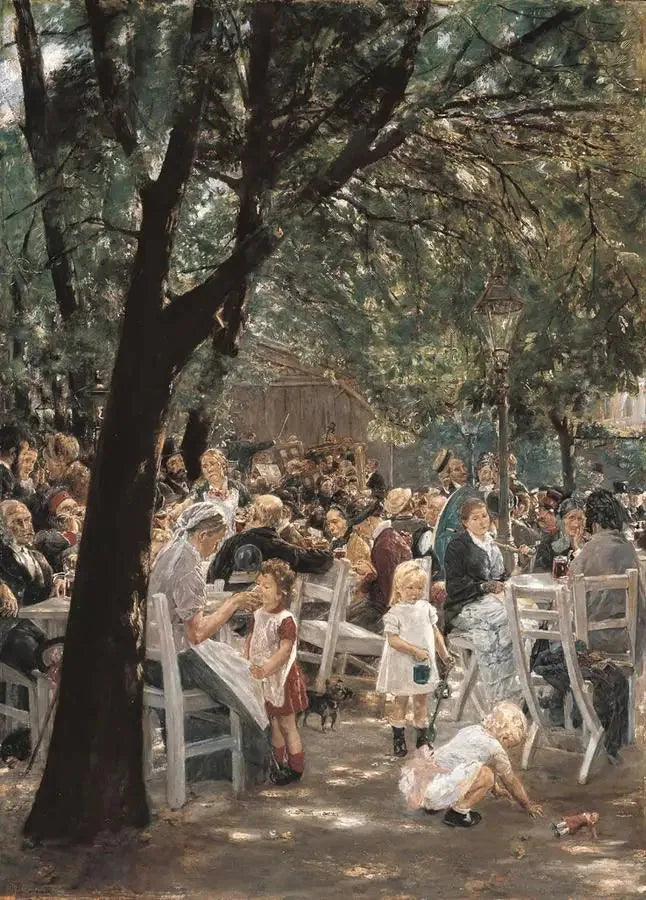 Biergarten Münchenissä - Max Liebermann