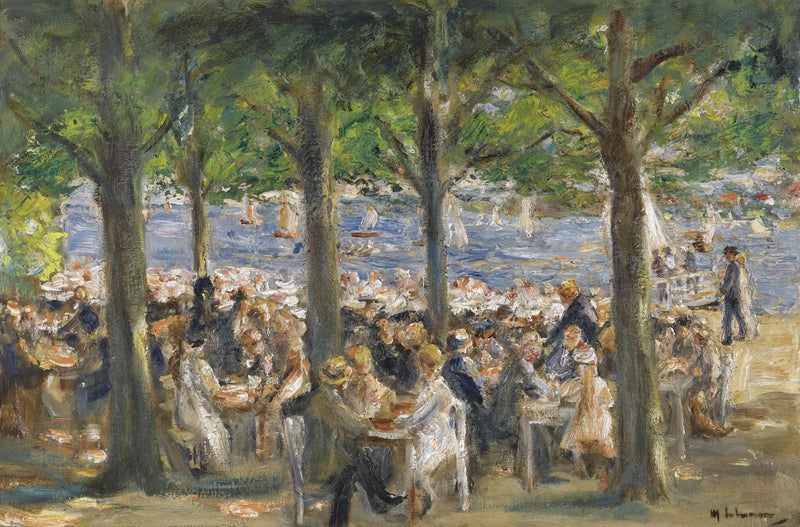 Biergarten Havelin rannalla puiden alla - Max Liebermann
