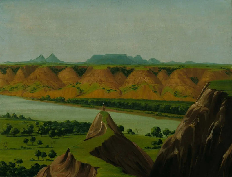 Big Bend Haut-Missourin yläpuolella, 1900 mailin päässä Saint-Louisista - George Catlin