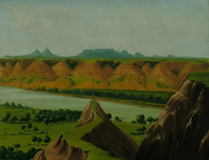 Big Bend Haut-Missourin yläpuolella, 1900 mailin päässä Saint-Louisista - George Catlin