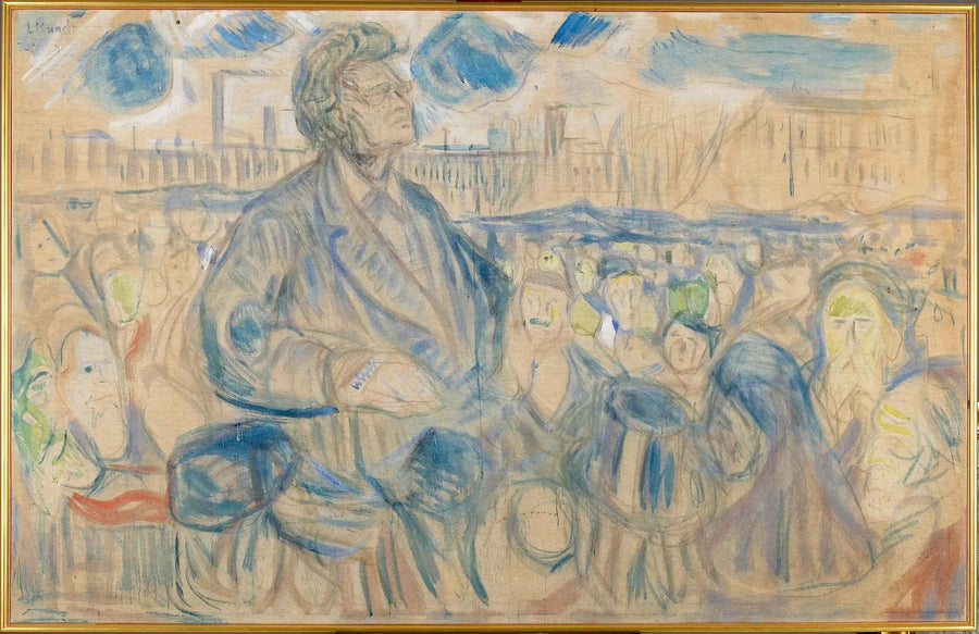 Bjørnstjerne Bjørnson puhuu kansalle - Edvard Munch