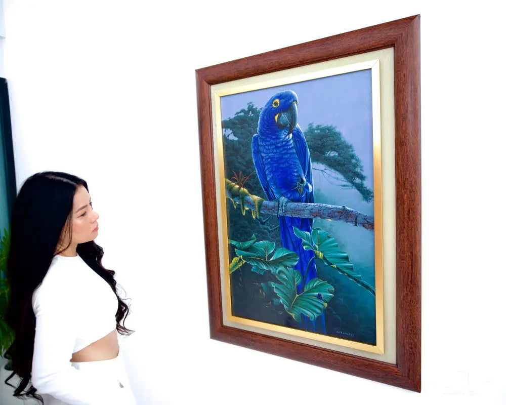 Blue Parrot in the Jungle - Hudsadayuth | 60 x 90 cm Reproductions de tableaux à la peinture à l’huile