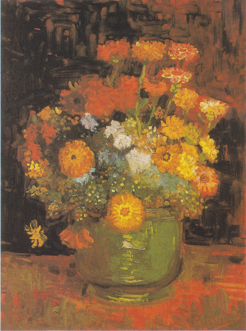 Kulho zinnioilla - Vincent van Gogh