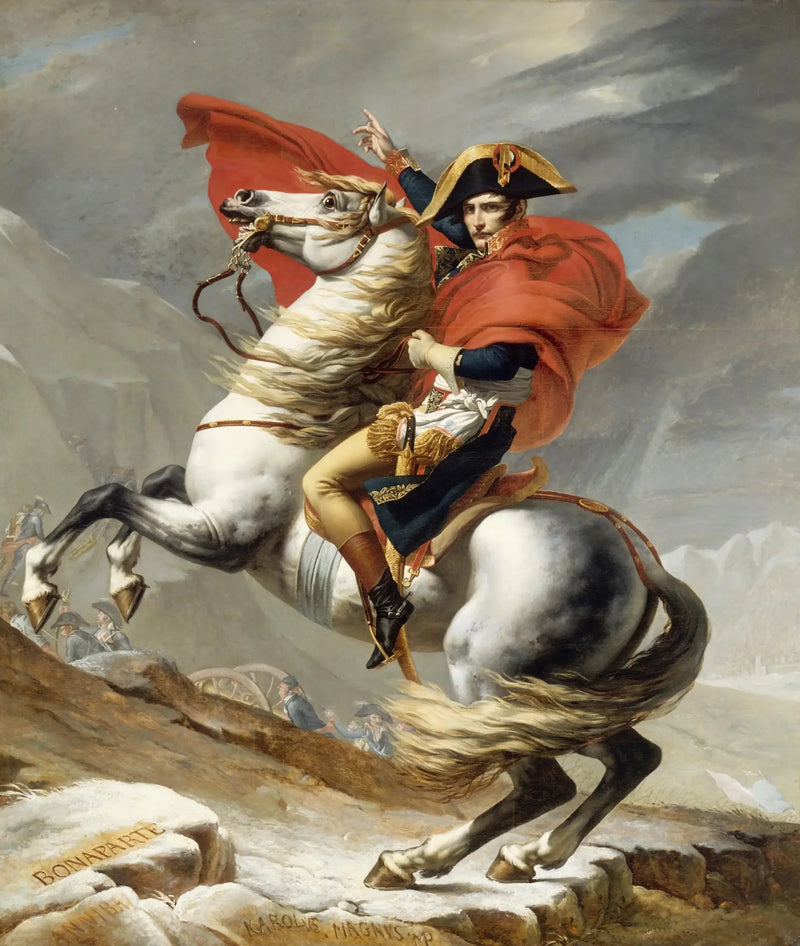 Bonaparte ylittämässä Suurta Pyhää Bernardia - Jacques-Louis David