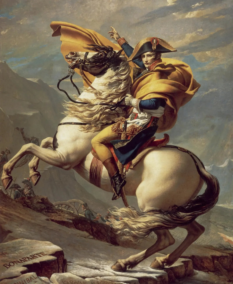 Bonaparte ylittämässä Suurta Pyhää Bernardia - Jacques-Louis David