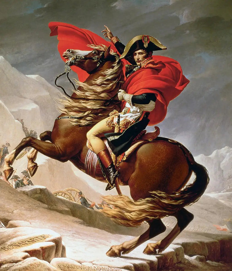 Bonaparte ylittämässä Suurta Pyhää Bernardia - Jacques-Louis David