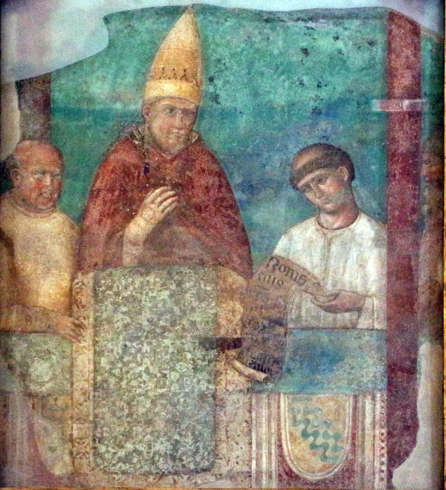 Boniface VIII julistaa vuoden 1300 jubileumia - Giotto