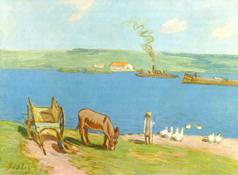 joen rannalla - Alfred Sisley