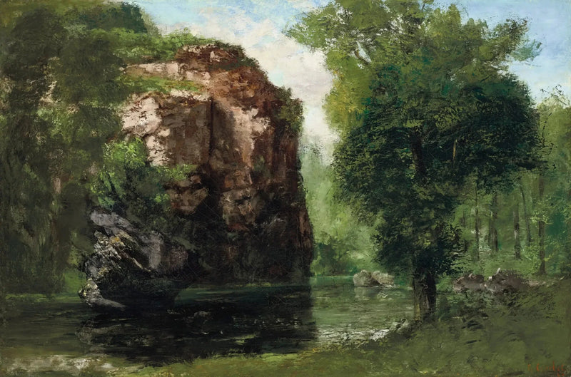 Louen rannat ja kalliot vasemmalla - Gustave Courbet