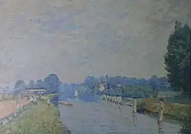 Joen rannat (Tameksi Hampton Courtissa, lokakuun ensimmäiset päivät) - Alfred Sisley