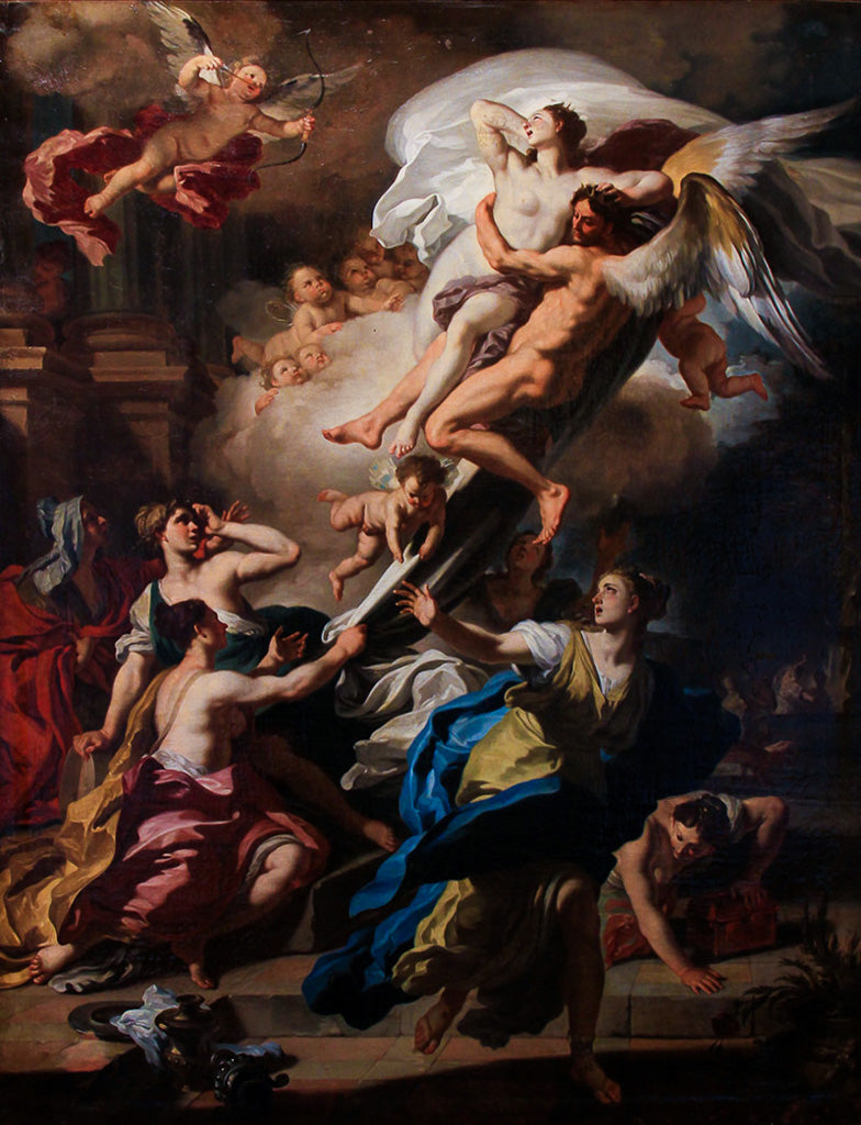 Borée poistaa Oreithyiaa, Erechtéen tytärtä - Francesco Solimena
