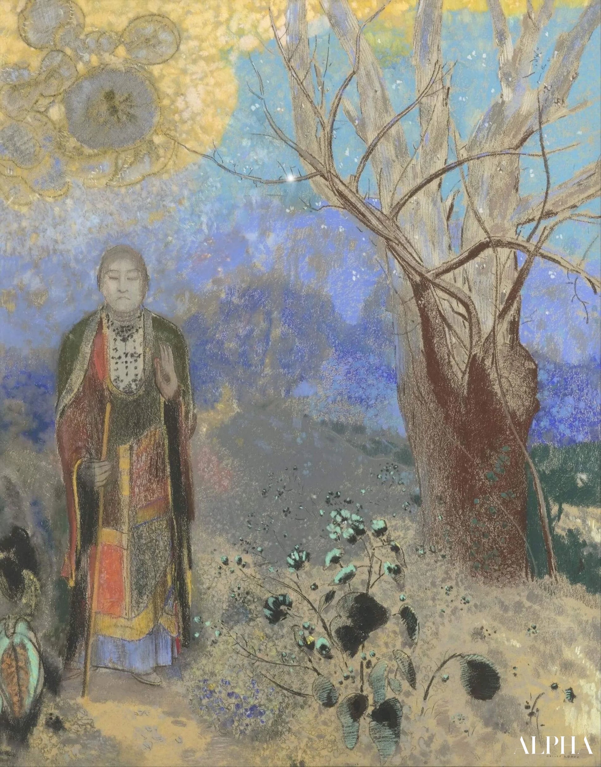 Bouddha - Odilon Redon - Korkealaatuiset taulujen ja maalauksien reproduktiot