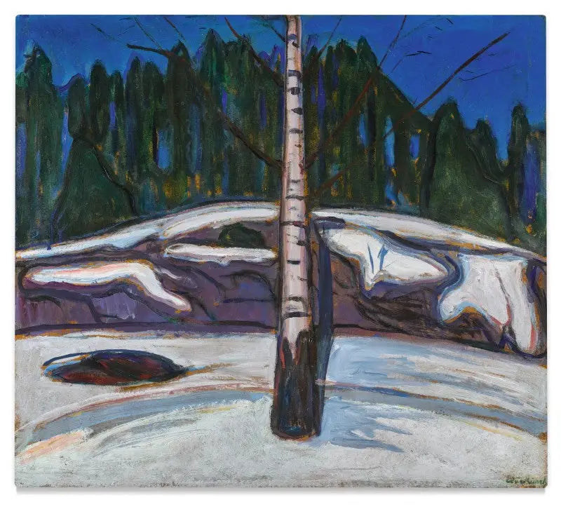 Koivu lumessa - Edvard Munch