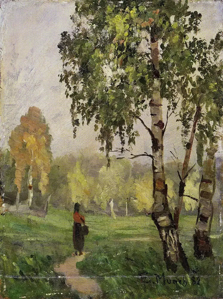 Koivut naisilla kävelemässä - Edvard Munch