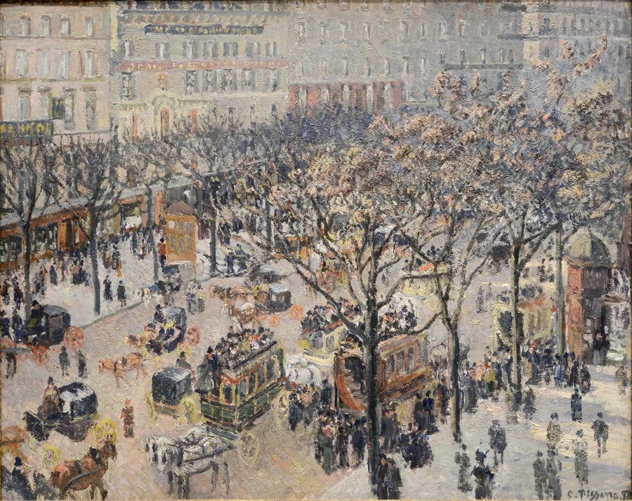 Italianien bulevardi, Aamu, Aurinko - Camille Pissarro