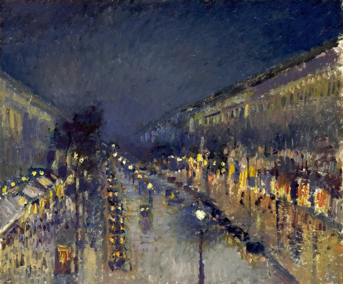 Boulevard Montmartre yöllä - Camille Pissarro