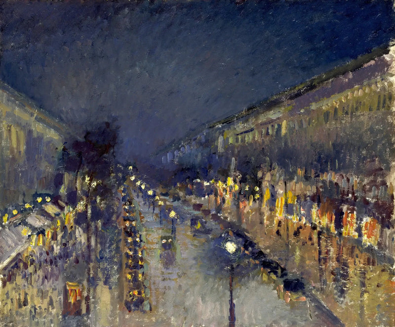 Boulevard Montmartre yöllä - Camille Pissarro