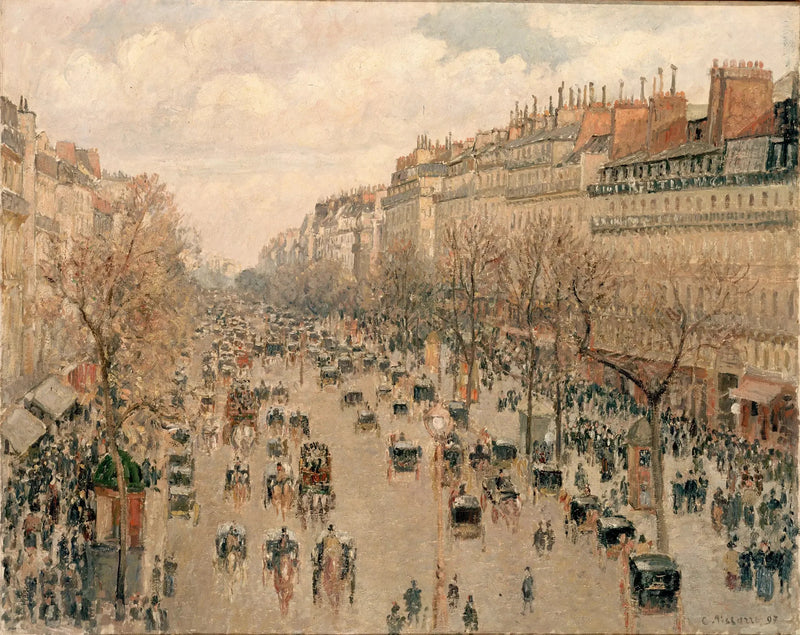 Boulevard Montmartre, iltapäiväaurinko - Camille Pissarro