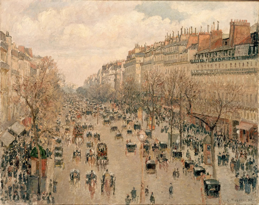 Boulevard Montmartre, iltapäiväaurinko - Camille Pissarro