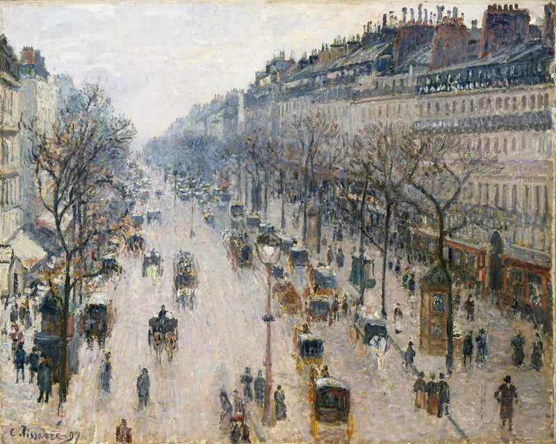 Boulevard Montmartre talvinen aamu - Camille Pissarro