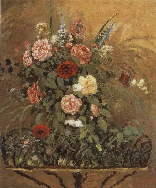 Kukka-asetelma ruukussa - Camille Pissarro