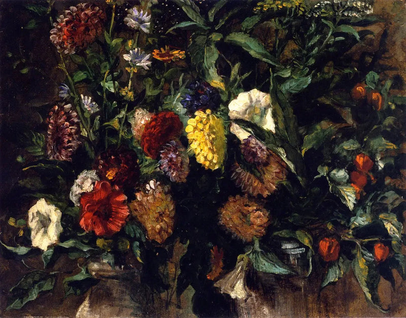 Kukka-asetelma maljakossa - Eugène Delacroix