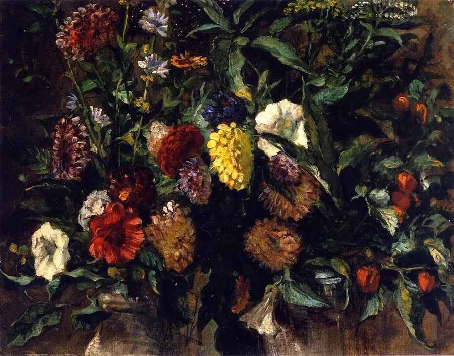 Kukka-asetelma maljakossa - Eugène Delacroix