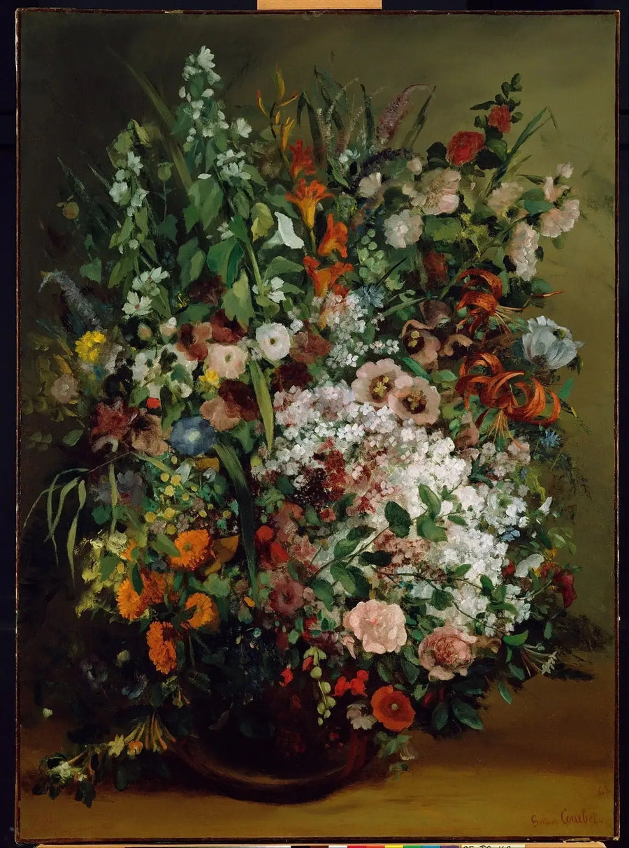 Kukkakimppu maljakossa - Gustave Courbet