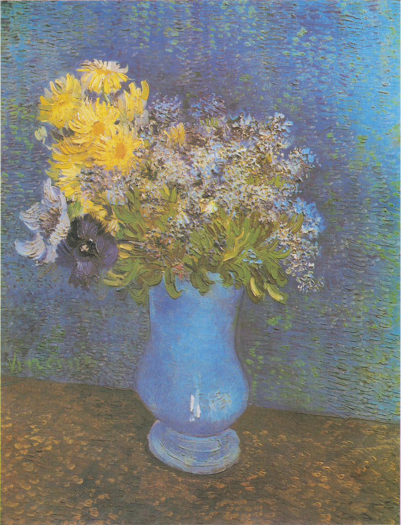 Kukka-asetelma sinisessä maljakossa - Vincent van Gogh