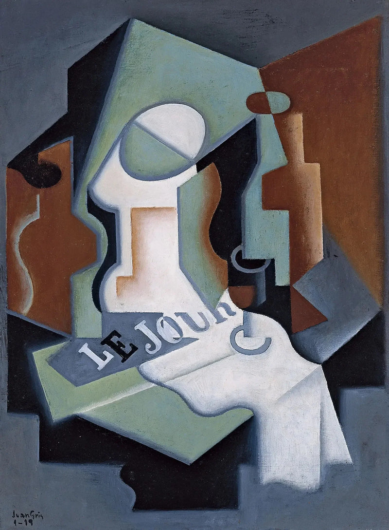 Pullo ja hedelmälautanen - Juan Gris