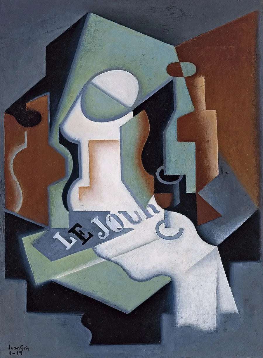 Pullo ja hedelmälautanen - Juan Gris