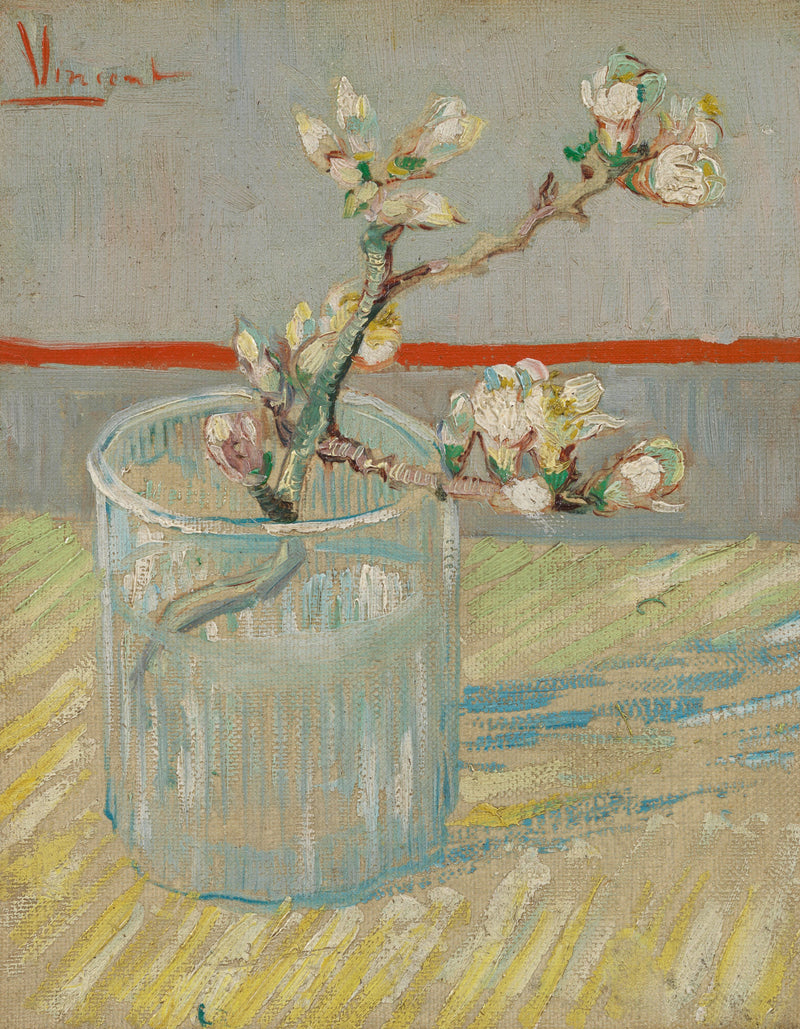 Mantelipuun oksa kukassa lasissa - Vincent van Gogh
